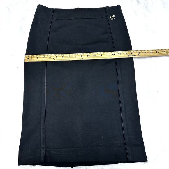 VDP Collection Women Black Stretch Below Knee Pencil Skirt SZ 8/44 Made in Italy - Picture 8 of 13